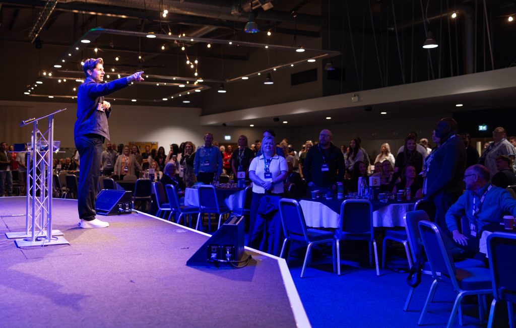 Ben Hanlin teaching how to engage your audience in a presentation.