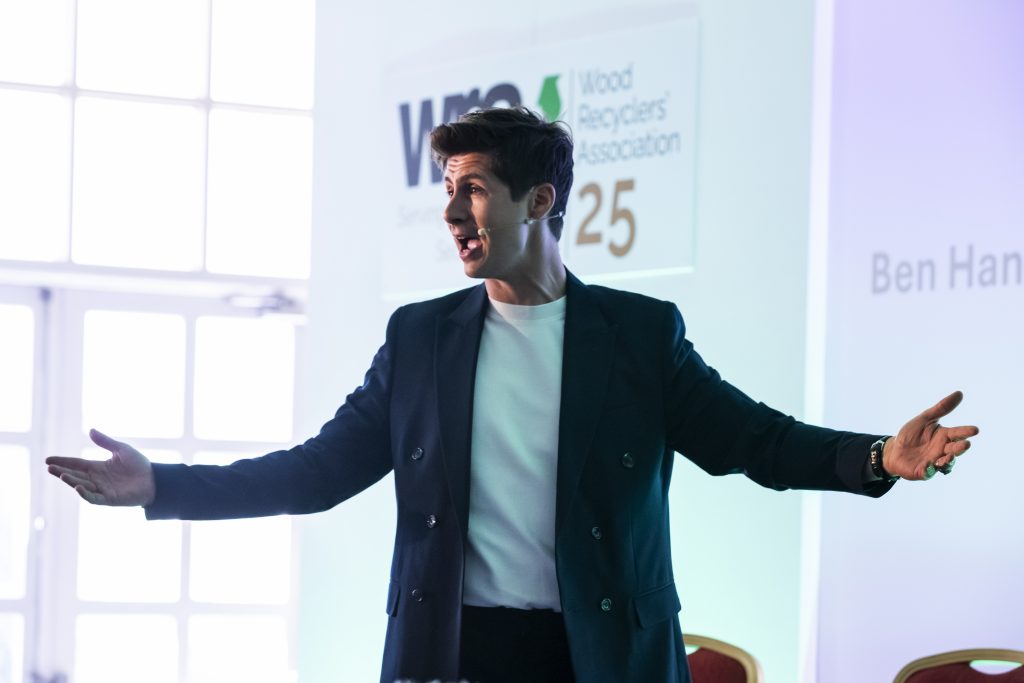 Ben Hanlin keeping an audience engaged during a keynote